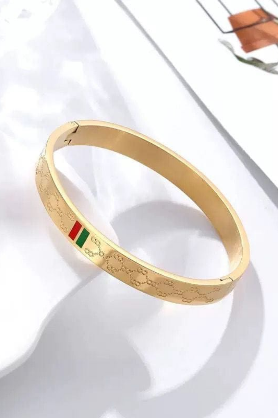 Premium Gold Plated Stainless Steel Designer Bangle Bracelet for Women-Premium Jewelry Box
