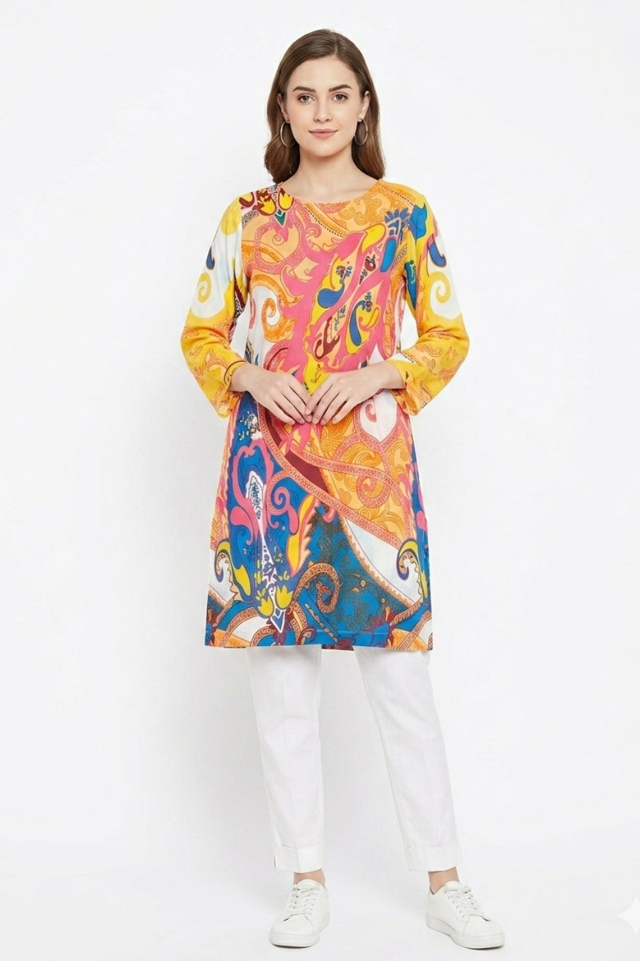 Women Cotton Slub Digital Printed Tunic