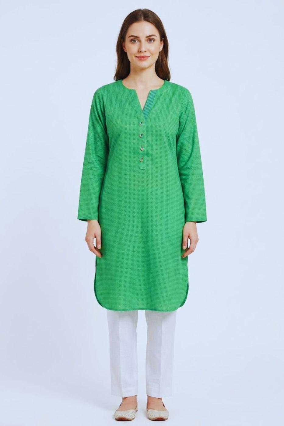 Premium Green Cotton Kurti for Women – Elegant Casual Wear | SFY by Sana Farooq