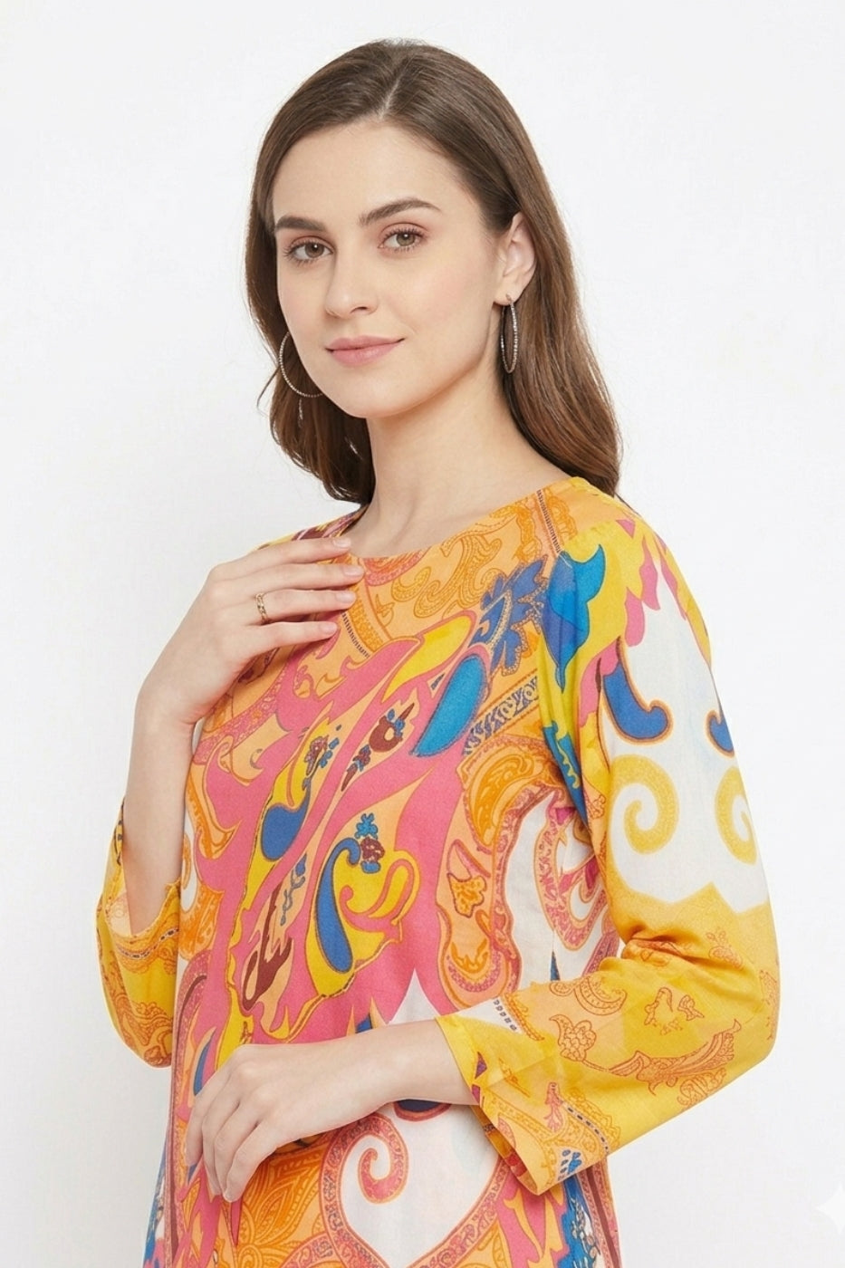 Women Cotton Slub Digital Printed Tunic