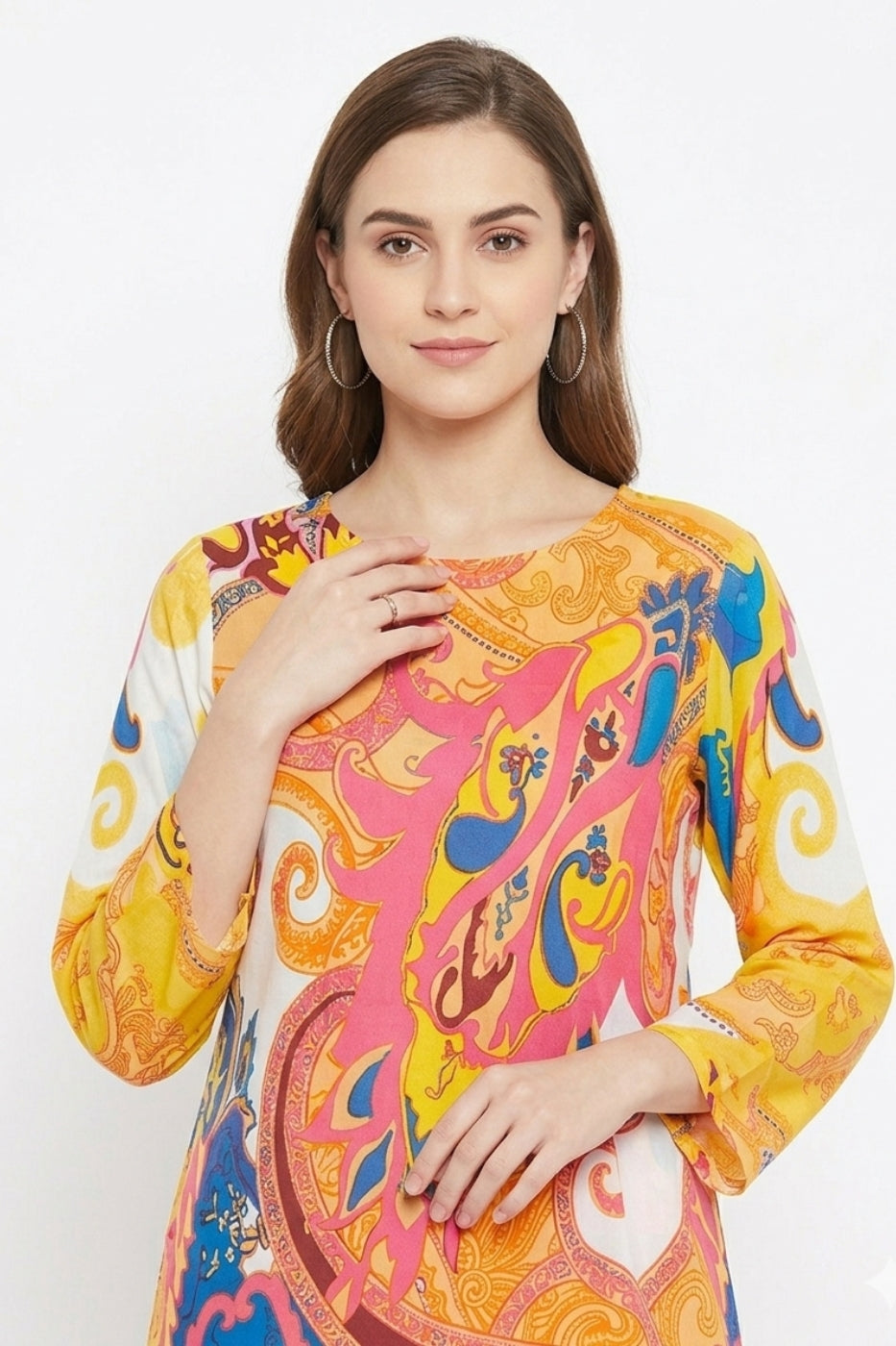 Women Cotton Slub Digital Printed Tunic