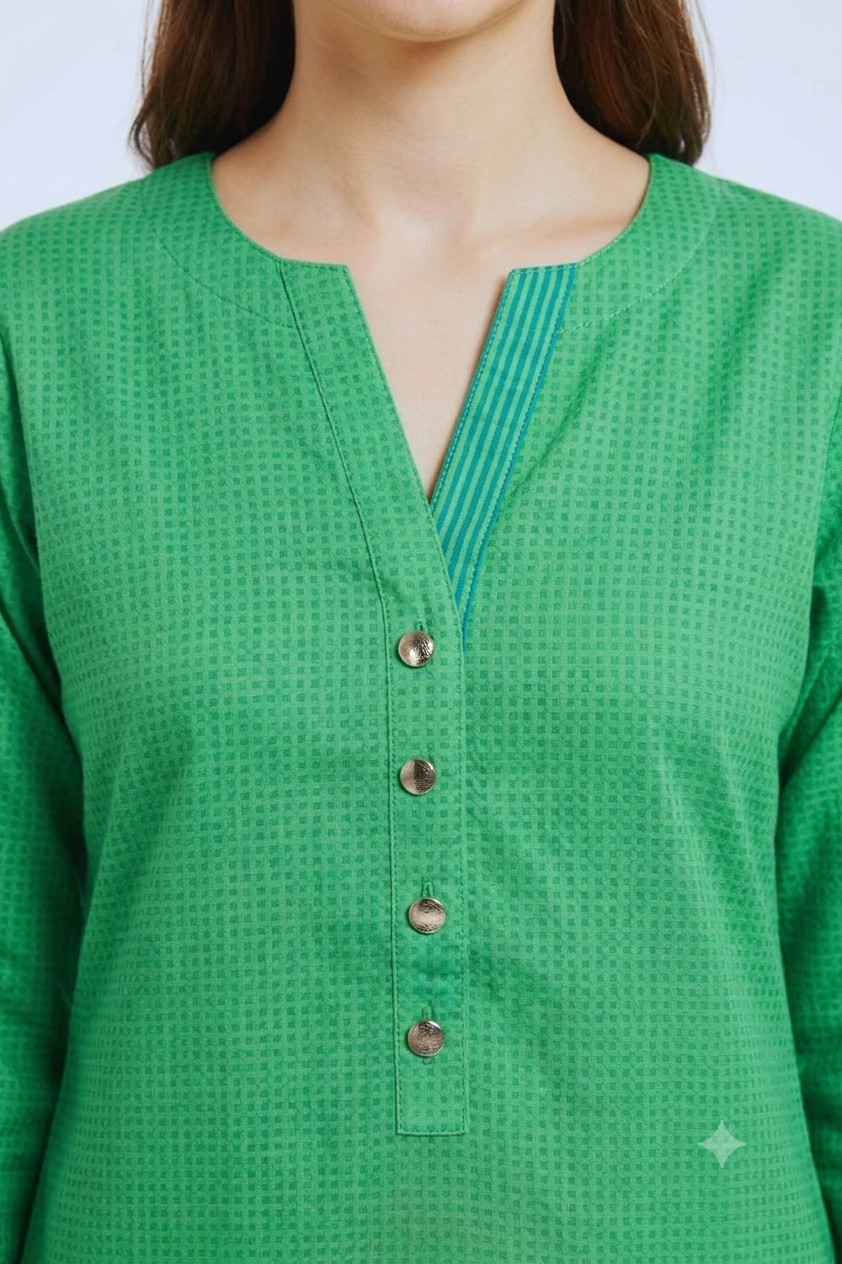 Premium Green Cotton Kurti for Women – Elegant Casual Wear | SFY by Sana Farooq