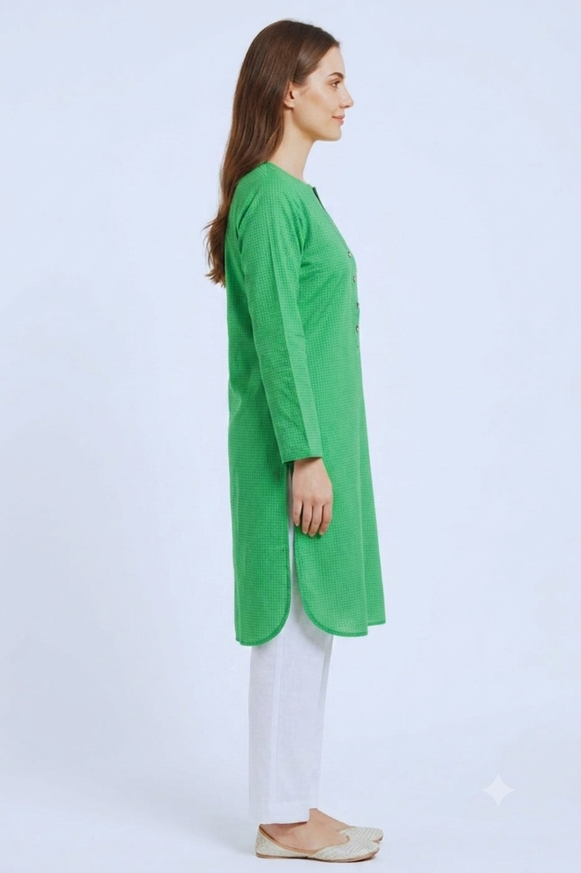 Premium Green Cotton Kurti for Women – Elegant Casual Wear | SFY by Sana Farooq