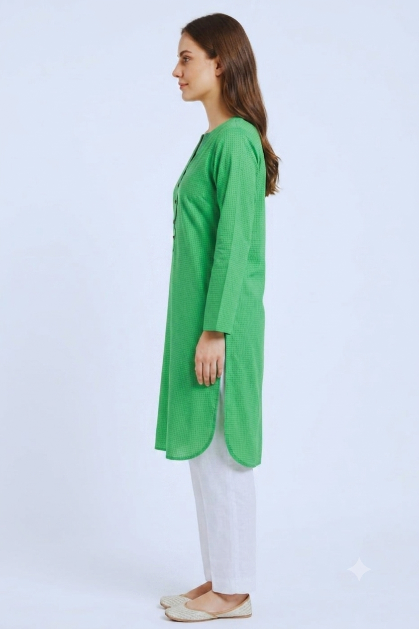 Premium Green Cotton Kurti for Women – Elegant Casual Wear | SFY by Sana Farooq