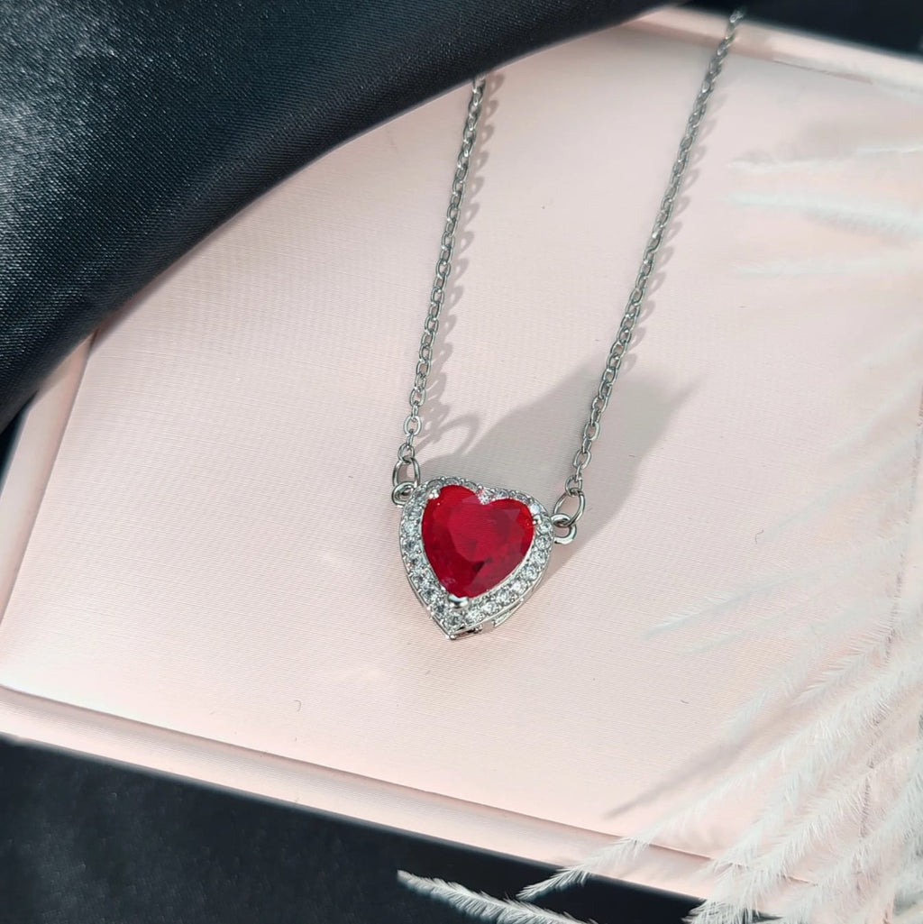 Premium Stainless Steel Heart & Sword Couple Necklace Set for Men & Women