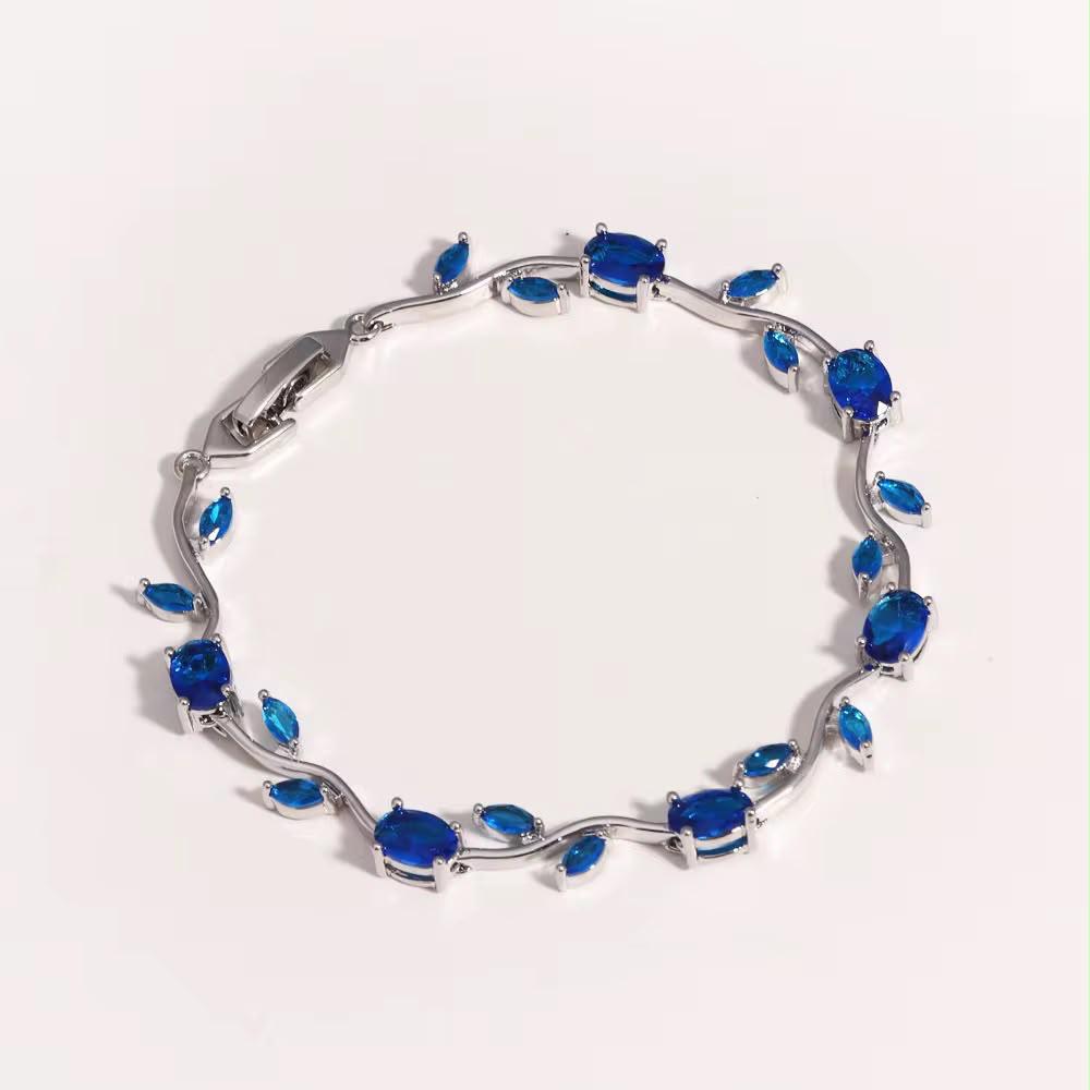 Graceful Tulip Crystal Bracelet for Women – Silver Finish Floral Bracelet