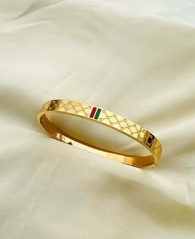 Premium Gold Plated Stainless Steel Designer Bangle Bracelet for Women-Premium Jewelry Box